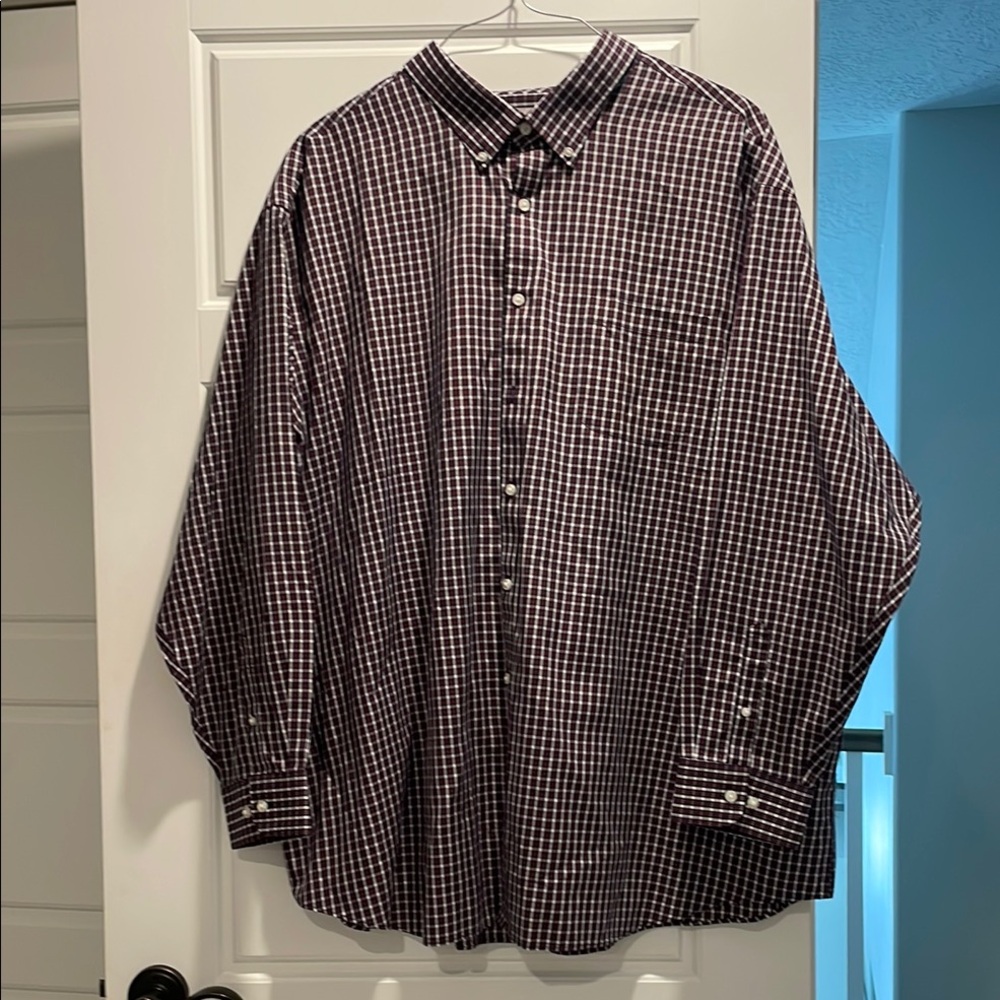 Gold Label 4XB Men’s Dress Shirt NWT Navy/Res Big & Tall Business Casual